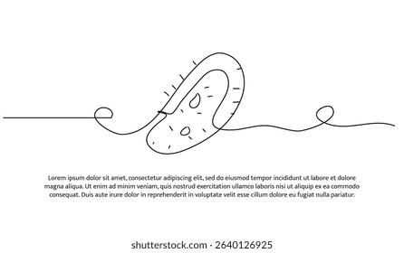 One line bacteria. Abstract minimal continuous line.