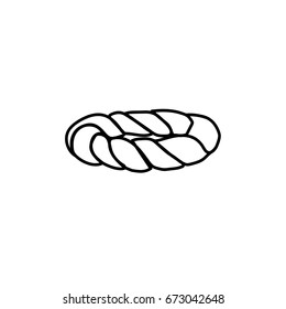 One line bagel design - Hand drawn minimalism style vector illustration