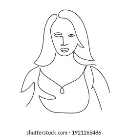 One Line Beauty Woman Portrait Hand Stock Vector (Royalty Free ...