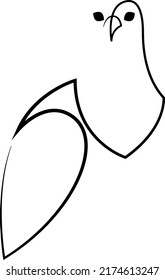 One line bird design silhouette. Hand drawn minimalism style vector illustration.