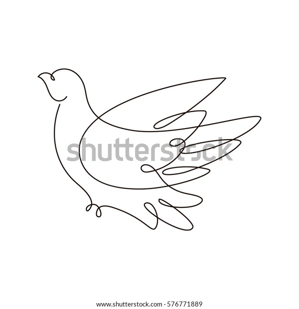 One Line Bird Design Silhouette Hand Stock Vector (Royalty Free) 576771889