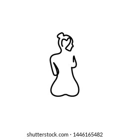 one line, body, woman icon. Element of woman in thin one line icon