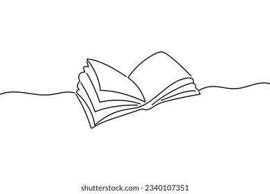 Un libro de línea. Esbozar libros de biblioteca, bocetos de arte y material didáctico. Dibujando cuaderno aislado para la universidad o la escuela. Fondo del vector en blanco