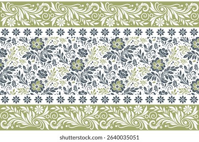 One line botanical drawing for seamless repeats. Minimal floral art with hand drawn style. Nature sketch design for packaging and fabric. Trendy print for modern textile use.