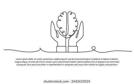 Una línea de lluvia de ideas. Abstractas línea continua mínima.