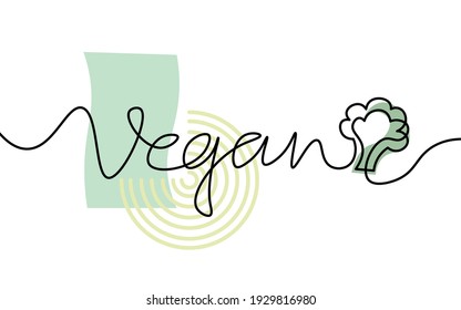 One line broccoli stem. Black and white monochrome continuous single line art. Vegan nature organic farm market illustration sketch outline drawing