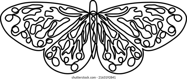 One line butterfly drawing, single line butterfly, abstract butterfly vector, continuous line art butterfly