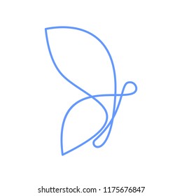 one line butterfly logo design vector template