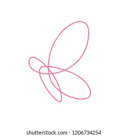 One Line Butterfly Logo Design