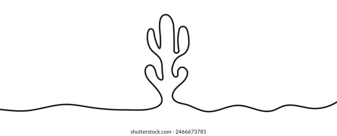 One line cactus. Continuous line doodle Mexican desert plant. Hand drawn continues line art cactus illustrations. 11:11