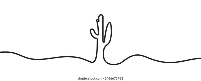 One line cactus. Continuous line doodle Mexican desert plant. Hand drawn continues line art cactus illustrations. 11:11