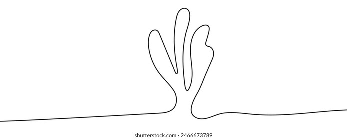 One line cactus. Continuous line doodle Mexican desert plant. Hand drawn continues line art cactus illustrations. 11:11