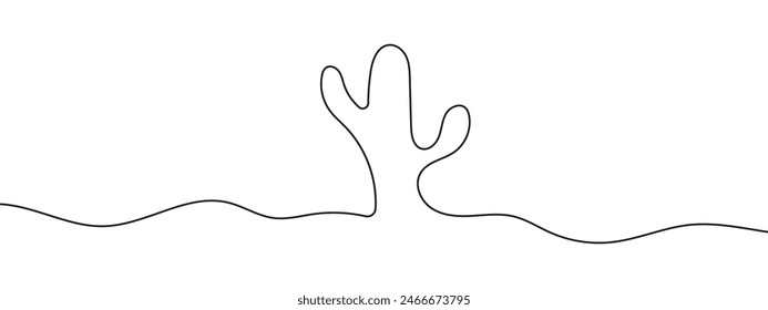 One line cactus. Continuous line doodle Mexican desert plant. Hand drawn continues line art cactus illustrations. 11:11