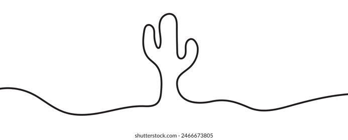 One line cactus. Continuous line doodle Mexican desert plant. Hand drawn continues line art cactus illustrations. 11:11