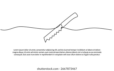 Eine Reihe Kuchenmesser. Abstrakte minimale durchgehende Linie.