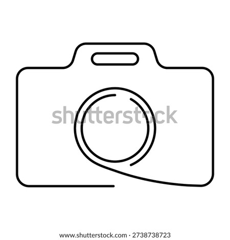 One line camera outline icon monochrome technical lens aperture  photography