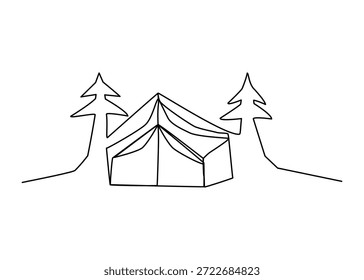 Vektorgrafik eines einzeiligen Camps