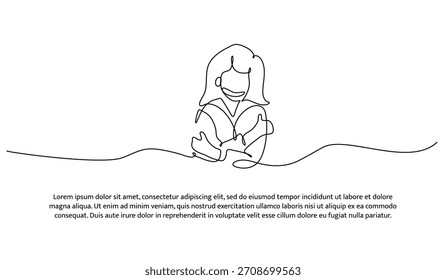 Uma linha se preocupa consigo mesmo. Linha contínua mínima abstrata isolada sobre fundo branco.