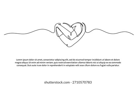 Una línea se preocupa por ti mismo. Línea Abstractas mínima aislada sobre fondo blanco.