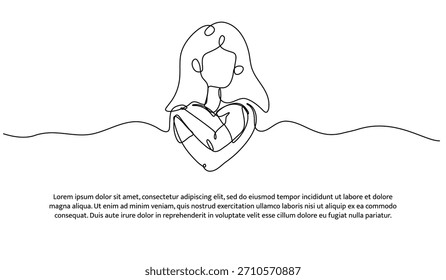 Una línea se preocupa por ti mismo. Línea Abstractas mínima aislada sobre fondo blanco.