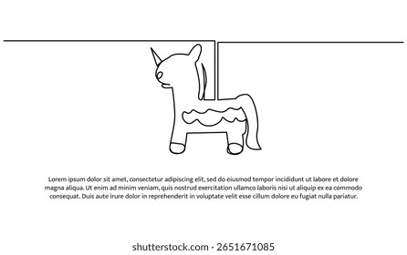 One line of carousel. Abstract minimal continuous line.