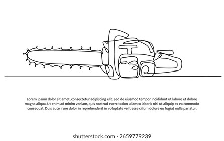 Uma linha de motosserra. Linha contínua mínima abstrata.