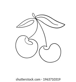 One line cherry drawing, isolated on white. Minimalist black linear sketch.
Hand drawn sketch thin outline shape. Abstract continuous line art 