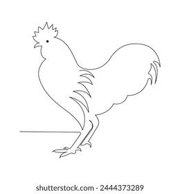 
one line chicken art continuous line drawing of poultry minimalist domestic animal design vector and illustration