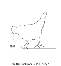 
one line chicken art continuous line drawing of poultry minimalist domestic animal design vector and illustration