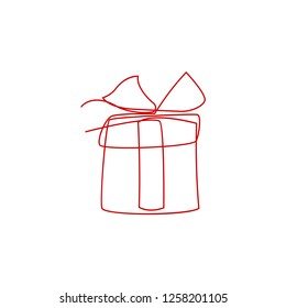 one line christmas gift pocket hand drawn