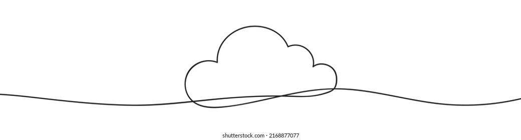 Icono de nube de una línea. Línea continua. Ilustración del vector