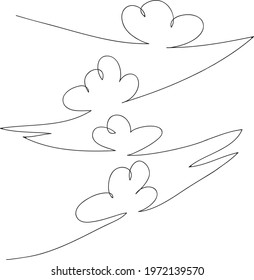 One line cloud. simple illustration.