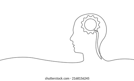 One Line Coaching Session Problem Solution Concept. Creative Idea Mindset Line Art Psychologist Therapy. Education Online Training Leader Strategy Business Vector Illustration