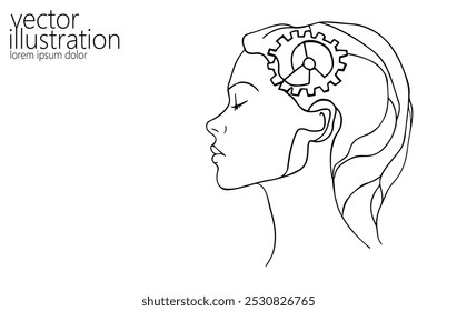  One line coaching session problem solution concept. Creative idea mindset line art psychologist therapy. Education online training leader strategy business vector illustration