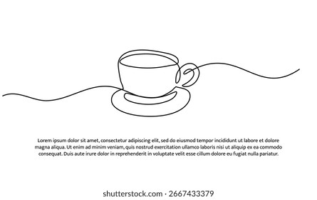 Una línea de café. Abstractas línea continua mínima.