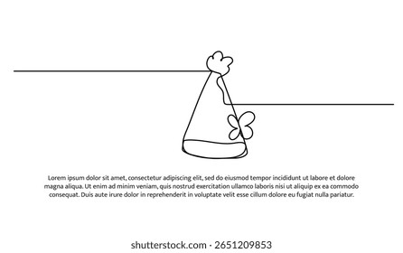 Eine Linie von Kegelhut. Abstrakte minimale durchgehende Linie.