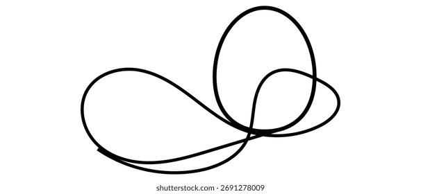 one line continous egg vector on white background.