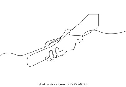 One line continuous abstract arms supporting each other, Continuous one line drawing of hands holding each other. One line drawing illustration of international charity day.