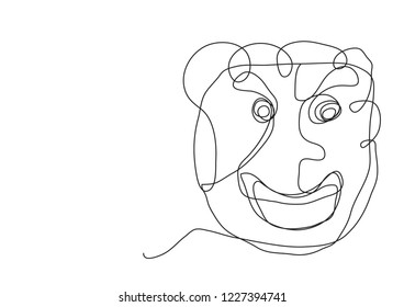 one line continuous abstract face  modern art background  vector eps.10