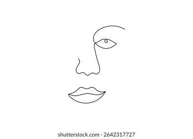 One line continuous art of lips One line vector illustration design
