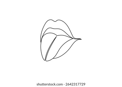 Una línea de arte continuo de labios Una línea de diseño de Ilustración vectorial
