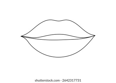 Una línea de arte continuo de labios Una línea de diseño de Ilustración vectorial
