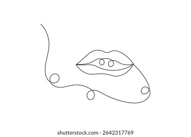 One line continuous art of lips One line vector illustration design
