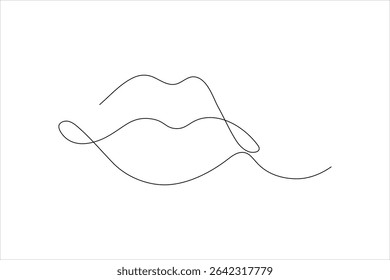 One line continuous art of lips One line vector illustration design
