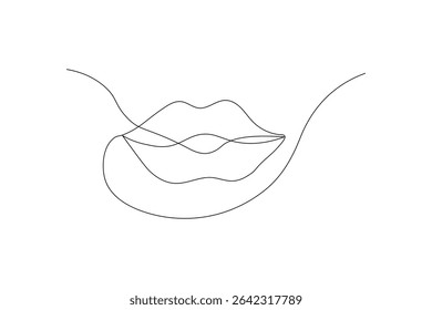 Una línea de arte continuo de labios Una línea de diseño de Ilustración vectorial
