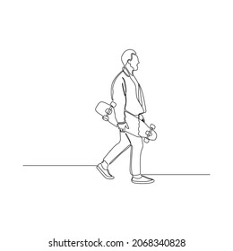 Skateboarder mit einer Linie