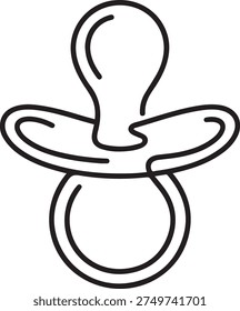 One line continuous of baby pacifier. Minimalist style vector. one line Icon drawing
