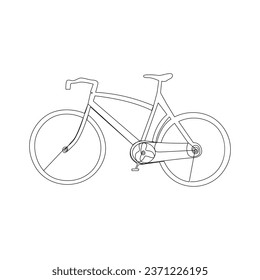 One line continuous bicycle outline vector art drawing