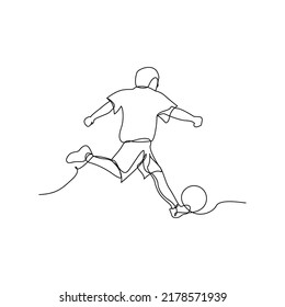 One Line Continuous Children Playing Soccer Stock Vector (Royalty Free ...