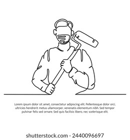 Eine durchgehende Linie der Fachfirma-Haltewalze. Minimalistische Stil Vektor-Illustration in weißem Hintergrund.
